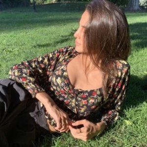 UO- Old Soul Smocked Cropped Top (XS)